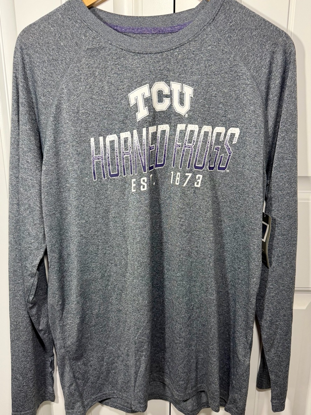 Champion TCU Horned Frogs Dri Fit Long Sleeve Shirt Gray Men’s Large NWT NCAA